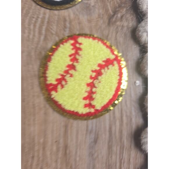 #9665 8pk Chenille Sports Ball Embroidered Patch 8-Pack Iron On NEW - Picture 6 of 9